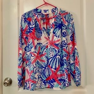 Lilly Pulitzer She She Shells Elsa Top Silk